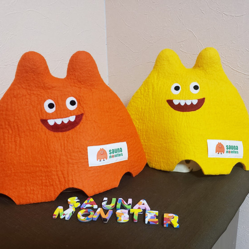 サウナハット オリジナルデザイン（サウナモン）イエロー その他素材