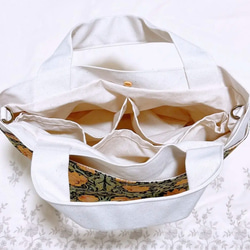 ウィリアムモリス　モリス　帆布バッグ　ピンパーネル　ピンパネル　舟形トート　トートバッグ　ショルダーバッグ　バッグ 3枚目の画像