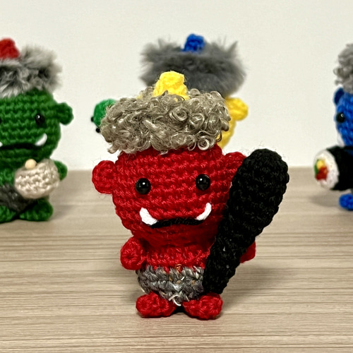 ACCO様ご注文ページ 節分鬼の編みぐるみ(赤、青、緑鬼) その他人形