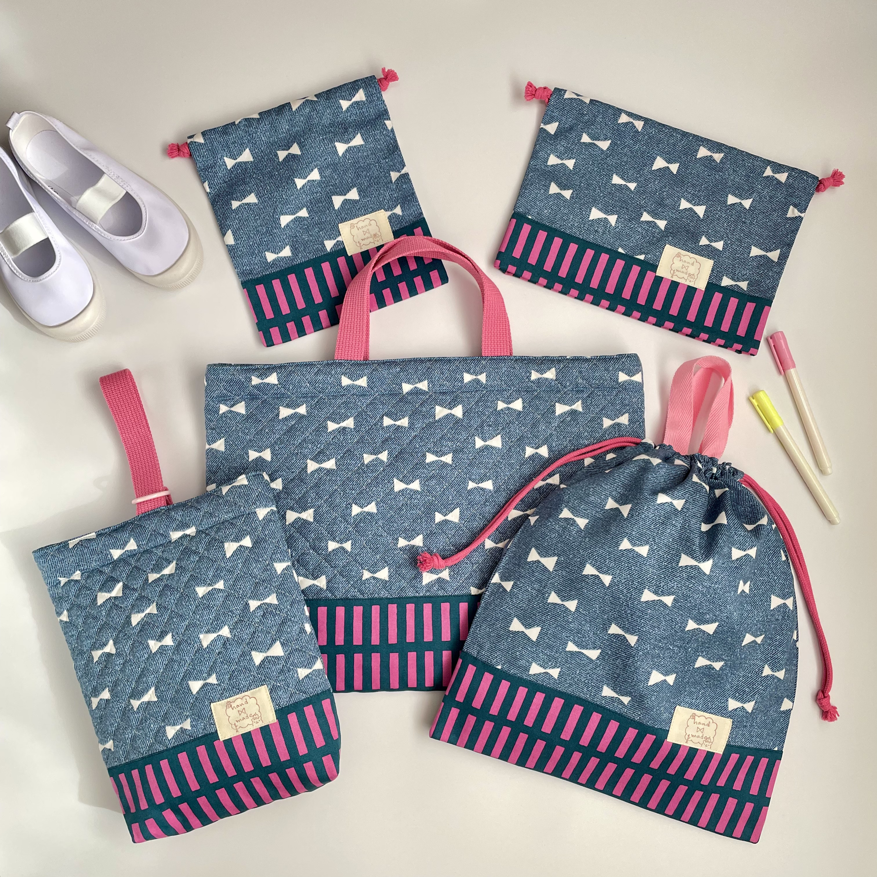 【 名入れ オプション有】 入園入学 ５点セット ＊ リボン