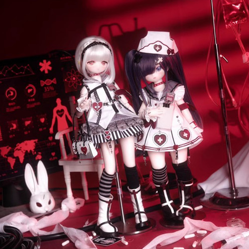 ドール服 7点セット 1/6サイズ 1/4サイズ お医者さん ハロウィン