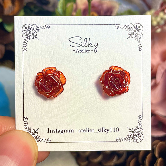 薔薇（大） ピアス イヤリング バラ ピアス（スタッド・一粒