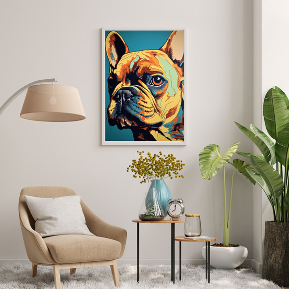【ワンダフルライフ - フレンチブルドッグ犬 No.2】アートポスター 犬の絵 犬の絵画 犬のイラスト 7枚目の画像