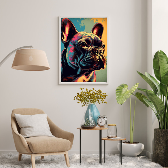 【ワンダフルライフ - フレンチブルドッグ犬 No.3】アートポスター 犬の絵 犬の絵画 犬のイラスト 7枚目の画像