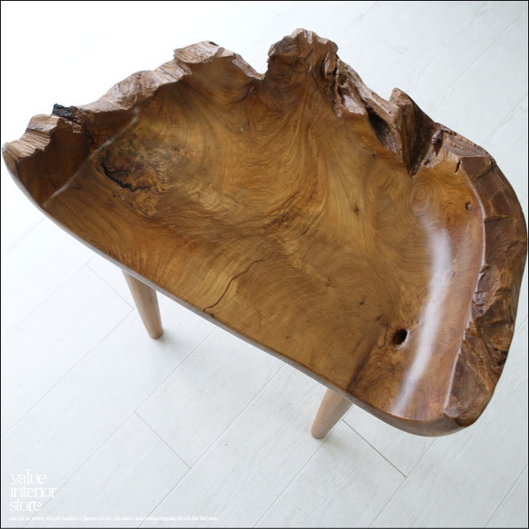 チーク無垢材 プリミティブチェアNN01 イス 椅子 ベンチ 木製チェアー 天然木 手作り ナチュラル 素朴 銘木家具 6枚目の画像