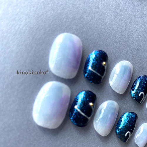 夜空に輝く12星座nail〈おひつじ座〉 ネイルチップ（つけ爪