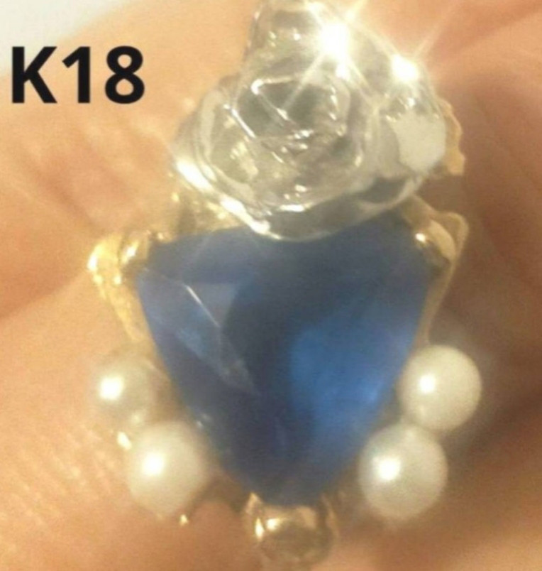 K18　サファイア　リング