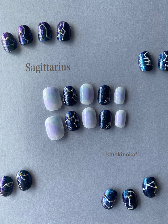 夜空に輝く12星座nail〈いて座〉 ネイルチップ（つけ爪） kinokinoko