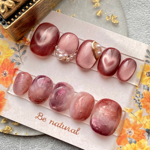 サイズオーダー】うるうるぷるぷるなハートマグネットネイル  