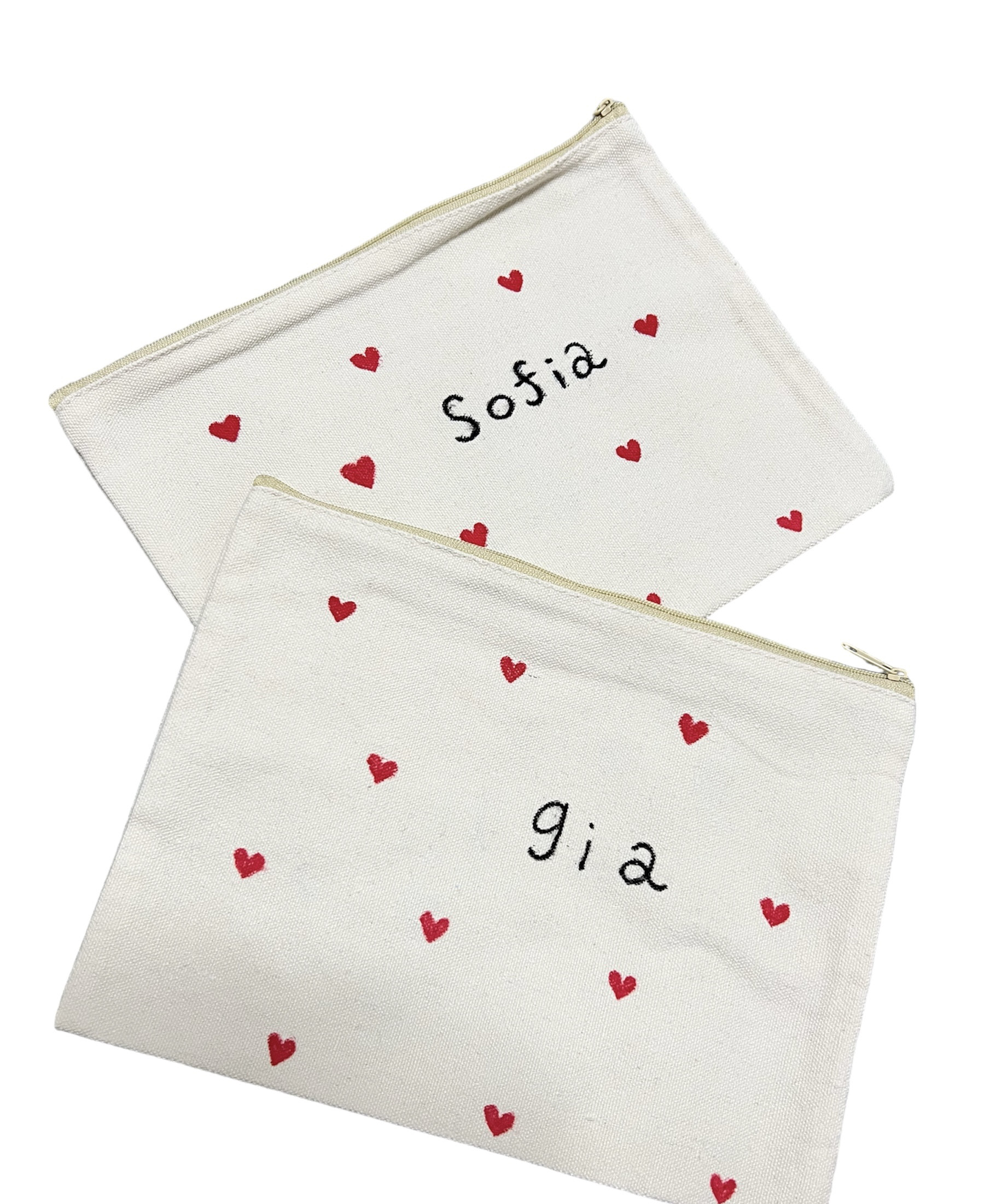 ハートまみれポーチ　ハートまみれ　名入りギフト