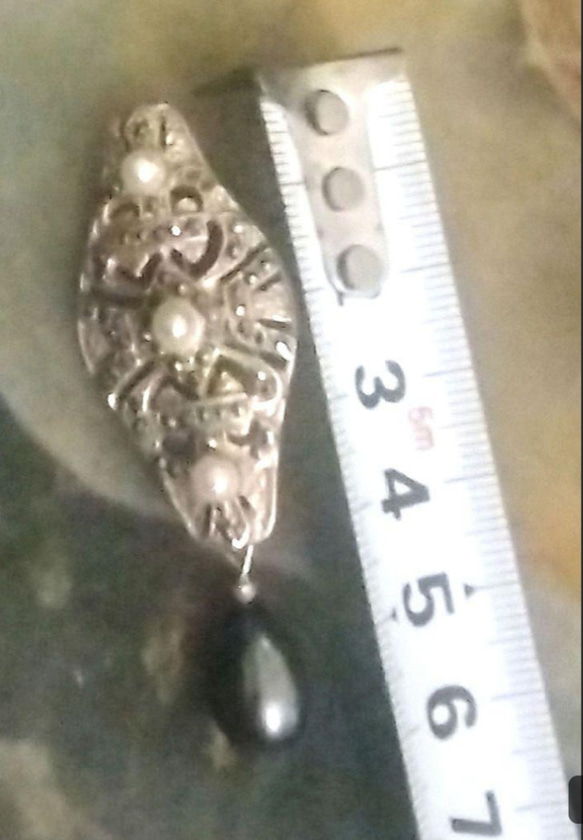 刻印有  sv925  アコヤ真珠 ブローチ  アンティーク 3枚目の画像