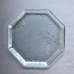 【オーダーページ】八角皿（大）　型板ガラス　昭和レトロ　昭和ガラス　想い出ガラス 2枚目の画像
