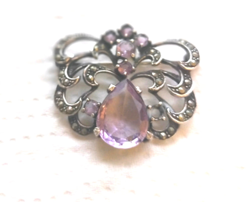 sv925 アンティーク アメジスト ブローチ ブローチ Jewelry ケイト