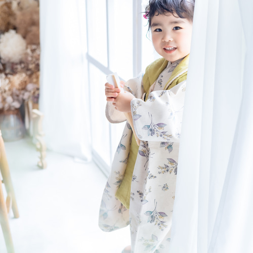 北欧ボタニカル着物&リバーシブル被布set 七五三 3歳 男の子