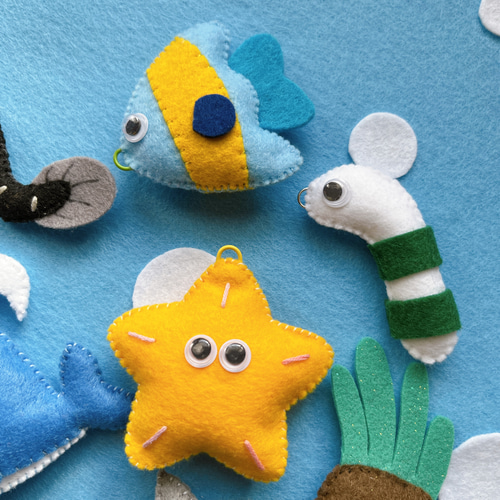 フェルト魚釣り10☆フェルトおもちゃ☆フェルトさかなつり おもちゃ