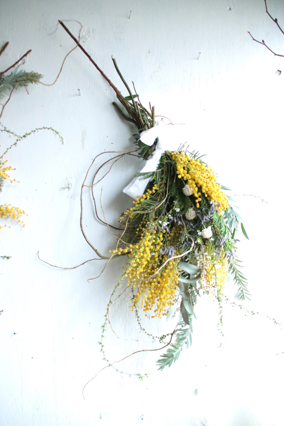 ミモザのシンプルスワッグ 春待ちスワッグ 【25212】 ミモザのシンプル