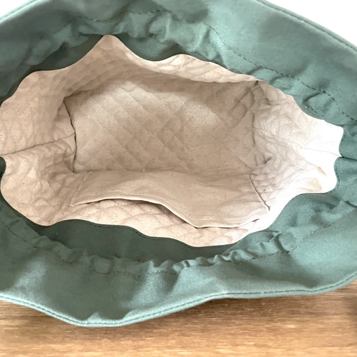 Favoris〜リバティ:アーカイブギンガム×11号帆布巾着ショルダーバッグC