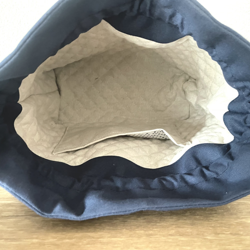 Favoris〜リバティ:アーカイブギンガム×11号帆布巾着ショルダーバッグC