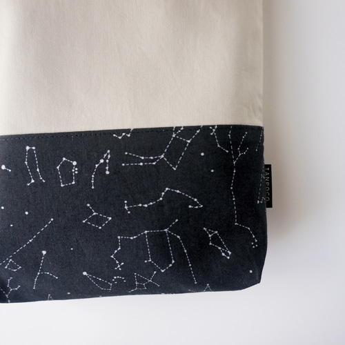 ライトベージュ×星座☆入園セット 入学セット 通園セット 男の子 宇宙 銀河 受注生産*『ライトベージュ × 星座』入園・入学3点セット