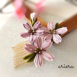 つまみ細工桜の髪飾り 2枚目の画像