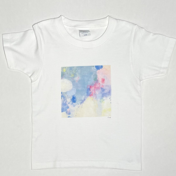 ⭐︎サンプルSALE⭐︎ 水彩画 抽象 アート Tシャツ キッズ110 1枚目の画像