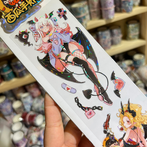 海外 PETテープ マスキングテープ 魔女 海外PETテープ 切り売り 夢魔 ダークレディ 女の子 人物 海外マステ