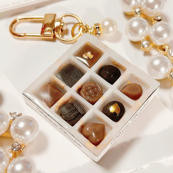 じゃらじゃらキーホルダー ハートドーナツ チョコクランチ アメリカン