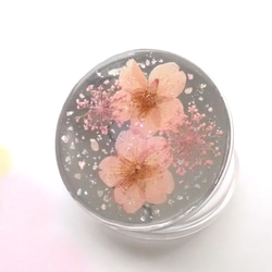 桜吹雪　鏡付きルースパウダーケース　携帯用　パフ付き　メッシュ 6枚目の画像