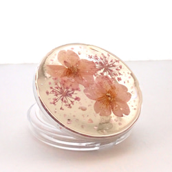 桜吹雪　鏡付きルースパウダーケース　携帯用　パフ付き　メッシュ 3枚目の画像
