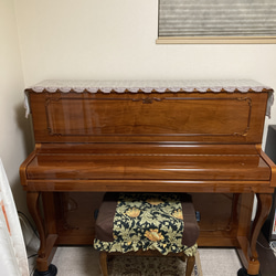 リバティー「スリーピングローズ」イエロー系使用インテリアピアノ・88鍵電子ピアノカバー 2枚目の画像