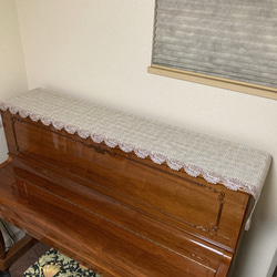 リバティー「スリーピングローズ」イエロー系使用インテリアピアノ・88鍵電子ピアノカバー 4枚目の画像