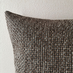 織物調 ダークブラウン クッションカバー 40×25㎝ ファスナー付 [織り物調][長方形] 2枚目の画像