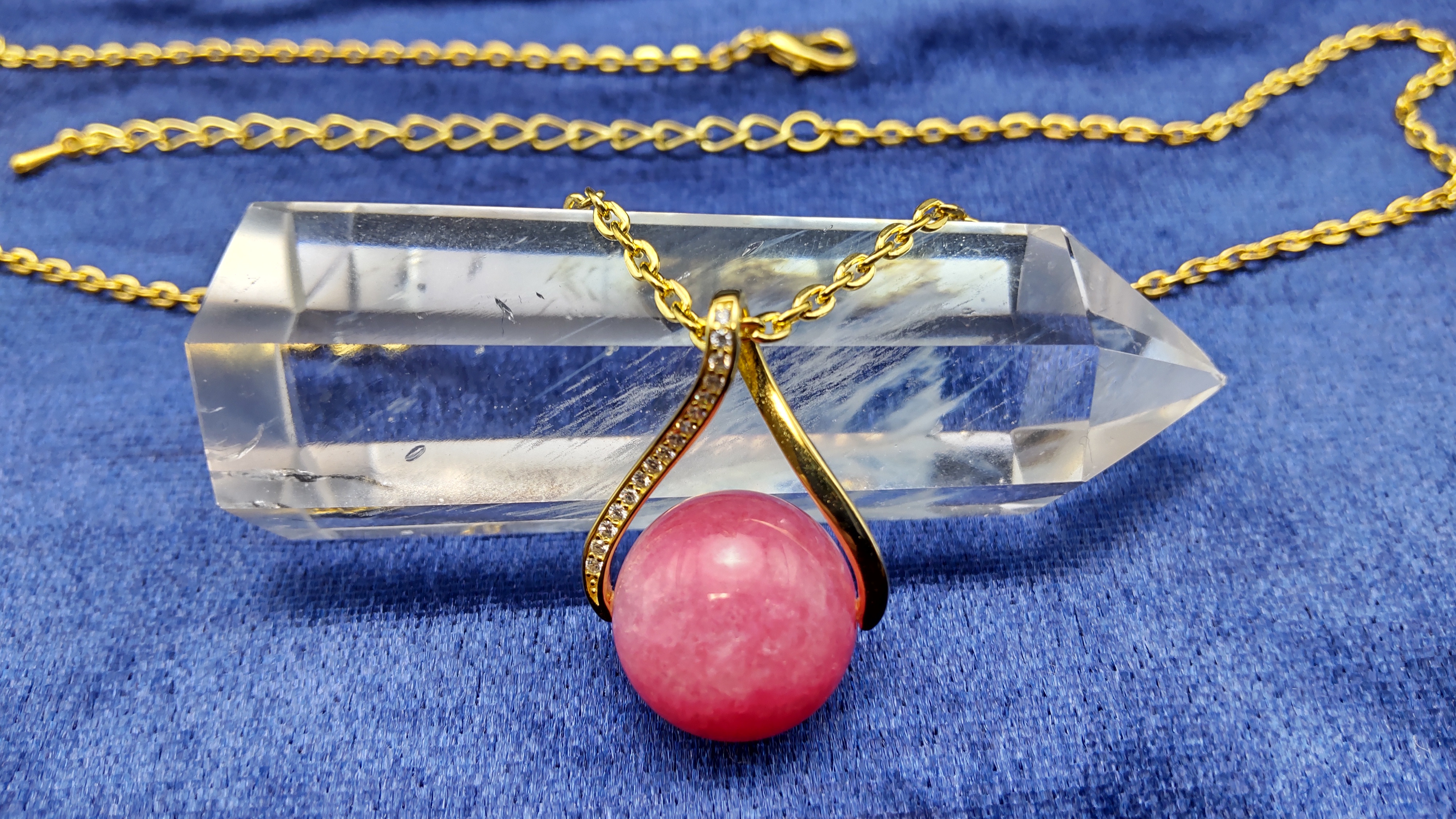 インカローズ 　ロードクロサイト　ネックレス　14ｍｍ