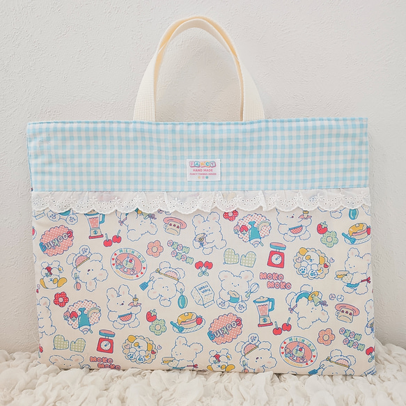 送料無料☆韓国風 うさぎ柄 レッスンバック ☆レッスンバッグ☆入学  