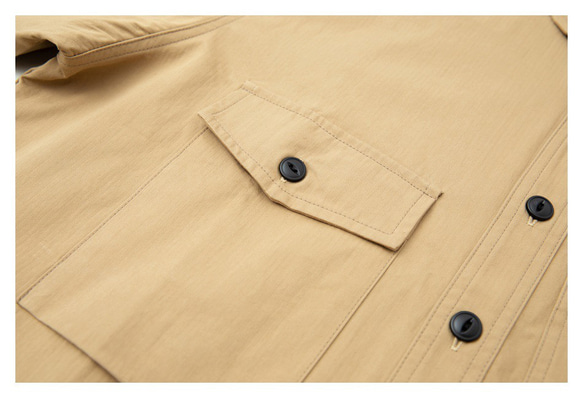 メンズレトロ春シャツポケットゆったり長袖シャツトップス  W187 9枚目の画像