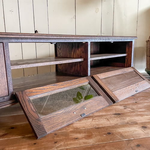 英国アンティーク調テレビボード オークアンティーク家具（ダーク