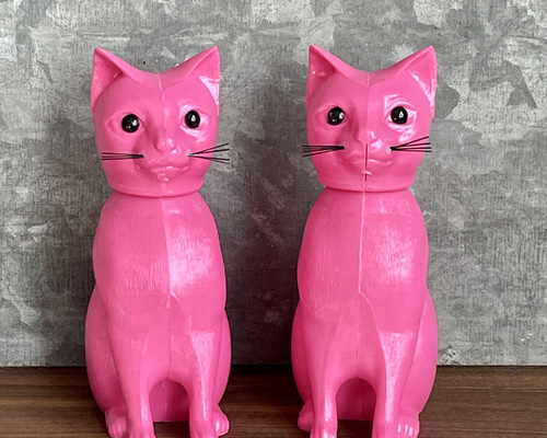 ドイツ製首振り人形 Bobbing Animals ｜お座りネコ Pink（ピンク猫