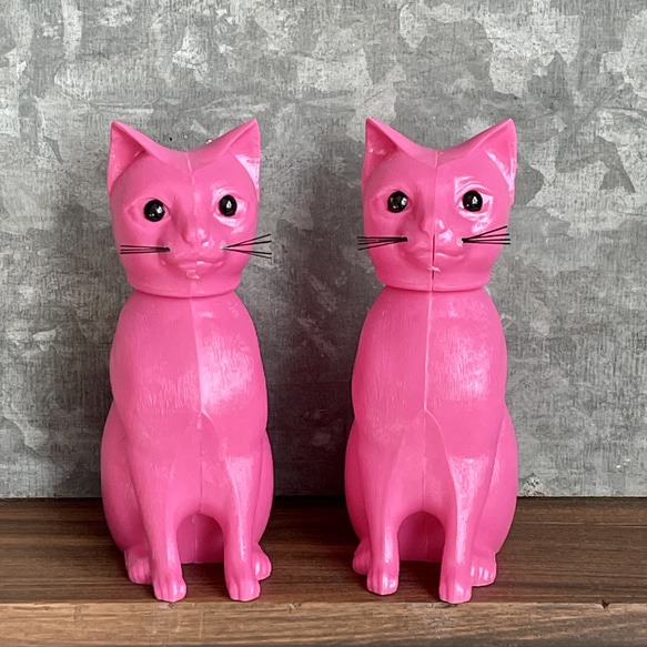 ドイツ製首振り人形 Bobbing Animals ｜お座りネコ Pink（ピンク猫