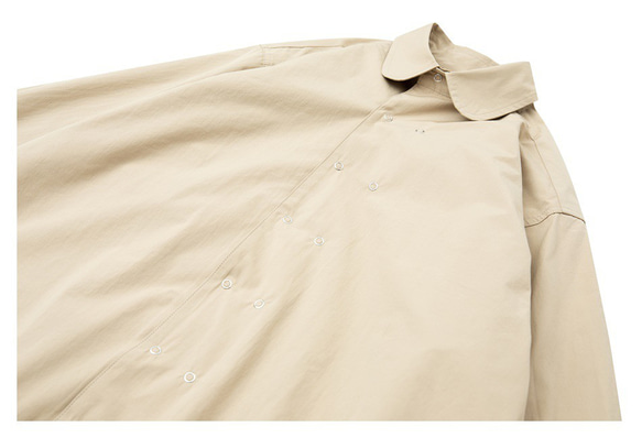 メンズレトロ白シャツカジュアルダブルボタンゆったり長袖シャツ  W188 8枚目の画像
