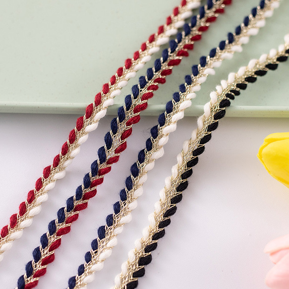 SALE〈1M/幅10mm〉三つ編み ラメリボン ラメブレード　ラメ紐　全④色 8枚目の画像