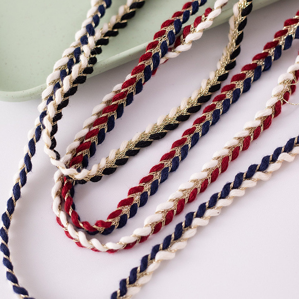 SALE〈1M/幅10mm〉三つ編み ラメリボン ラメブレード　ラメ紐　全④色 1枚目の画像