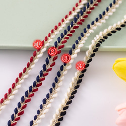 SALE〈1M/幅10mm〉三つ編み ラメリボン ラメブレード　ラメ紐　全④色 2枚目の画像