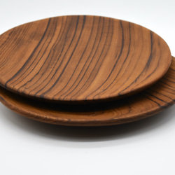 世界三大銘木 チーク無垢材　プレート直径18　木製食器　取り皿　小皿　丸皿　豆皿　 6枚目の画像