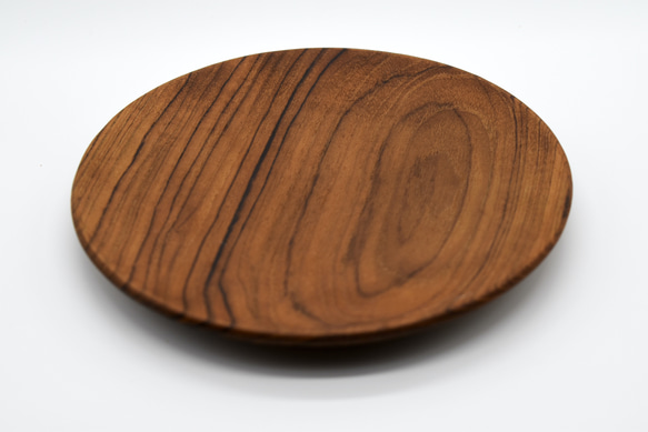 世界三大銘木 チーク無垢材　プレート直径18　木製食器　取り皿　小皿　丸皿　豆皿　 4枚目の画像