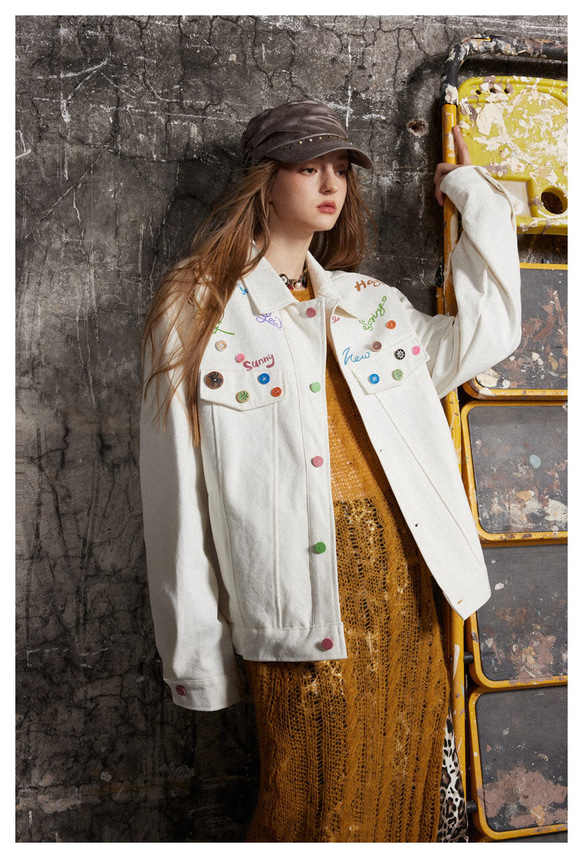 【襟と袖の切り返しがおしゃれ♪】CHANEL ジャケット 袖あき刺繍SH|ems excite | RETRO GIRL ONLINE STORE レトロ