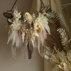 ◾️フラワータペストリー　スワッグ ◾️リース　 ■造花　■結婚祝い／玄関インテリアやプレゼントに ◾️ウェディング 5枚目の画像