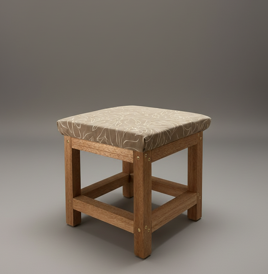 ◾️スツール【コーデュロイ/ベージュ/線描き花柄】◾️ 6,375円