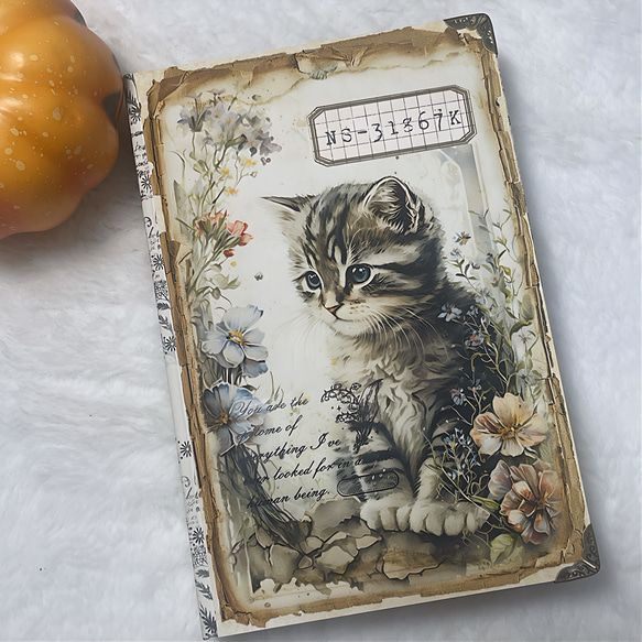 【T6】 ねこ おすそ分けファイル 花 ねこ コラージュ 素材 1枚目の画像