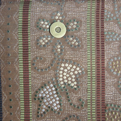 点描の花　帯地のショルダーバッグ　着物リメイク 4枚目の画像