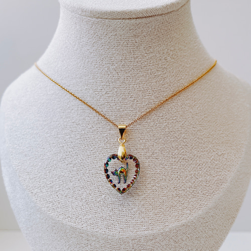 インタリオガラス 猫ネックレスチャーム/ペンダントトップ